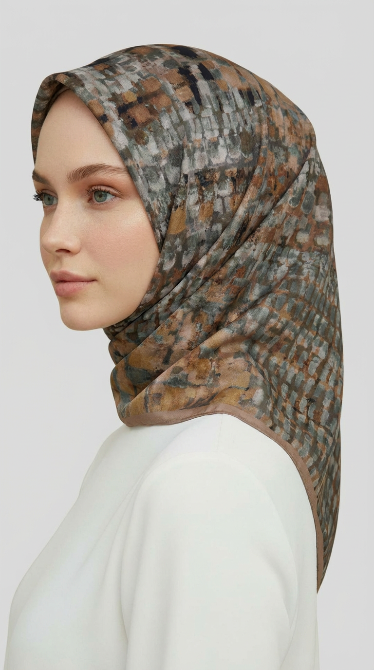 Karaca EşarpRAYON EŞARPCANVAS DESENLİ RAYON EŞARP - SU YEŞİLİ