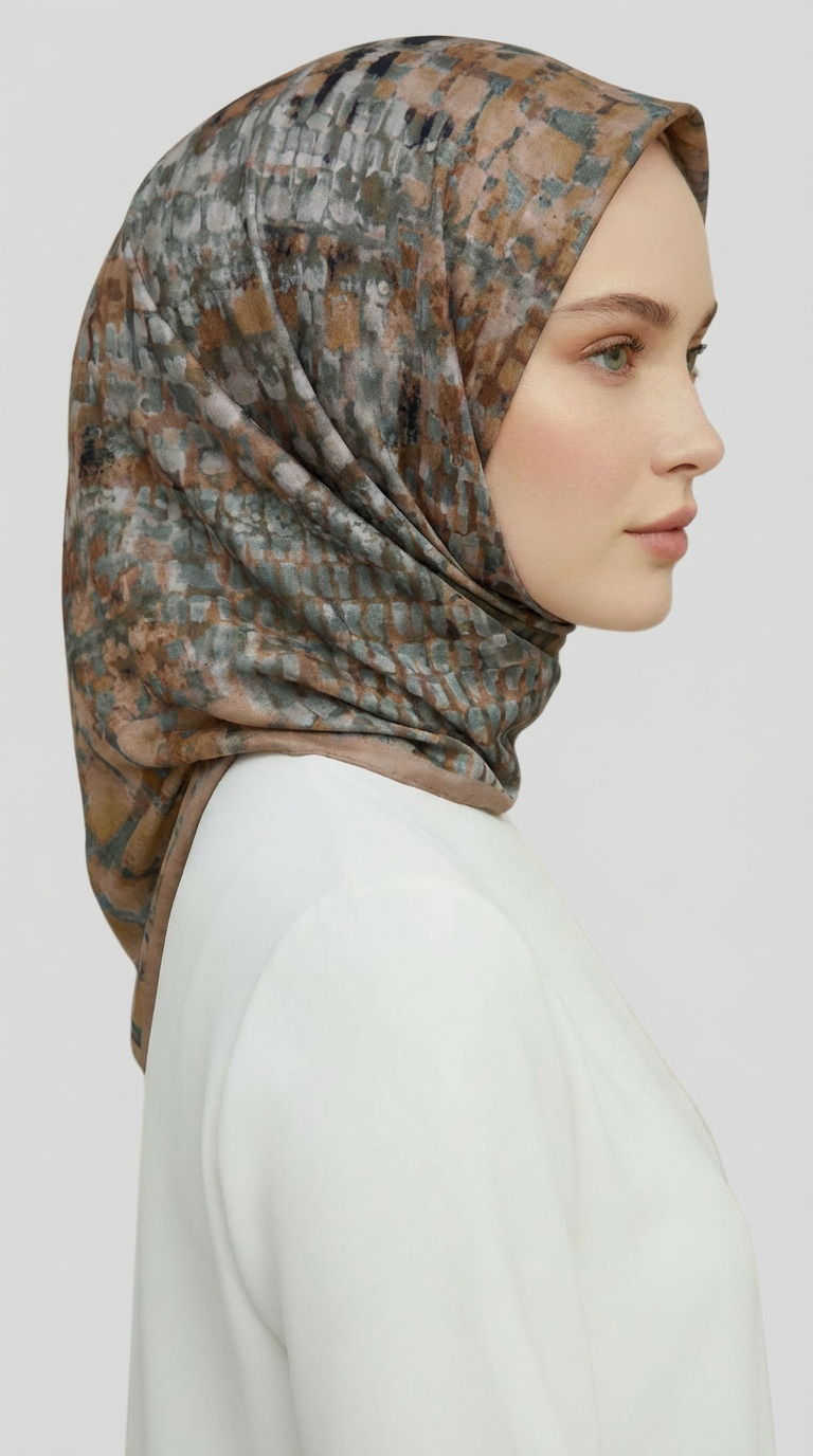 Karaca EşarpRAYON EŞARPCANVAS DESENLİ RAYON EŞARP - SU YEŞİLİ