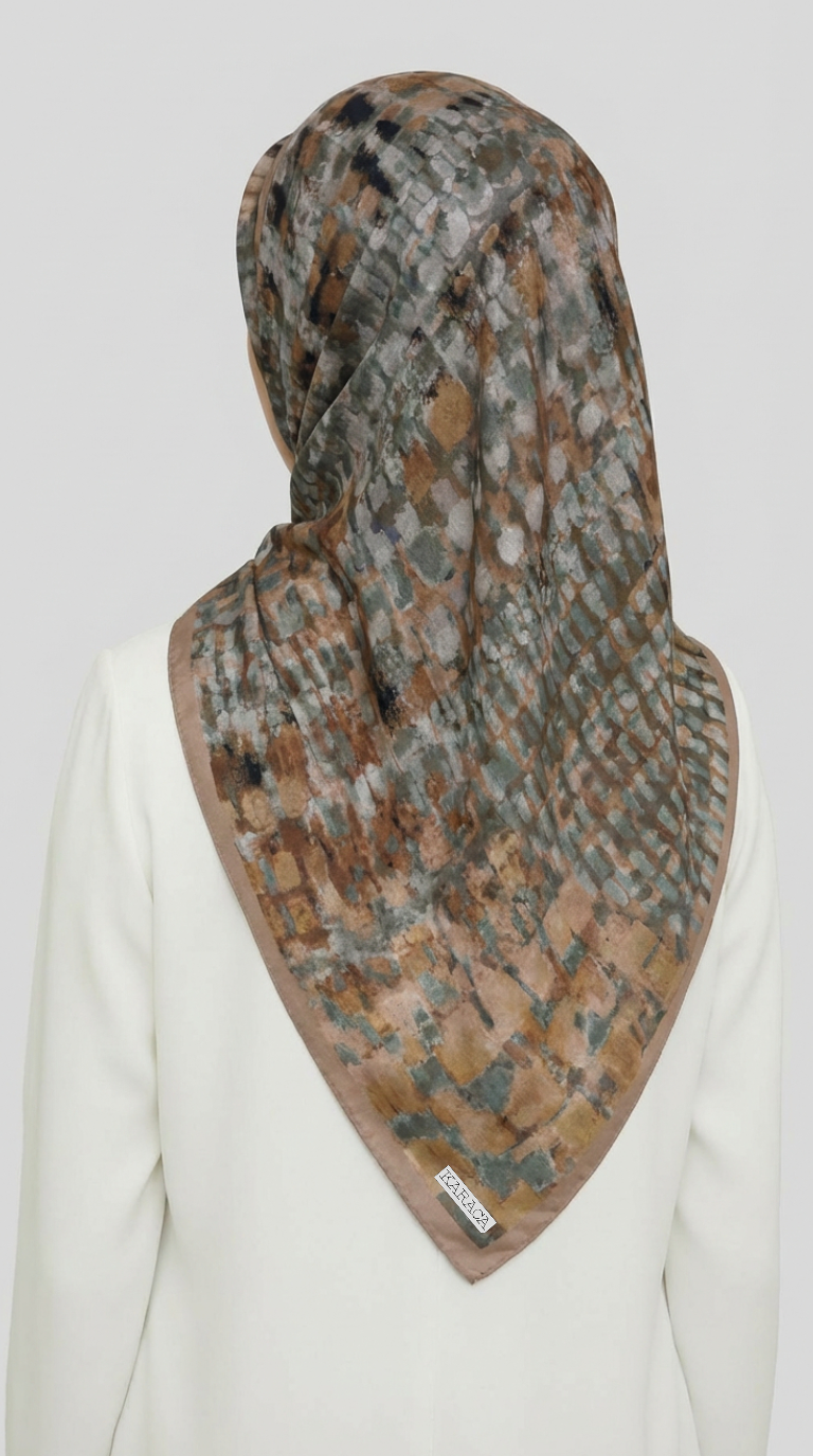 Karaca EşarpRAYON EŞARPCANVAS DESENLİ RAYON EŞARP - SU YEŞİLİ