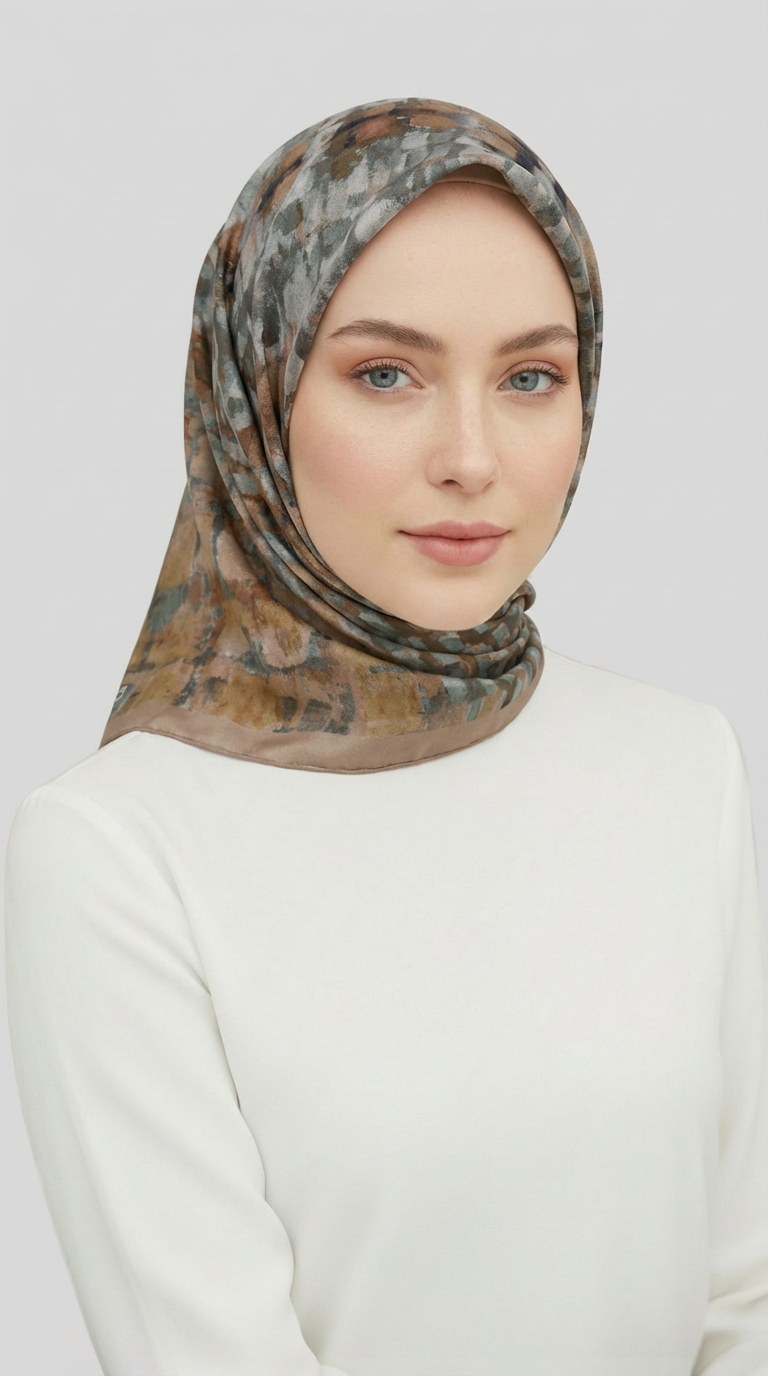 Karaca EşarpRAYON EŞARPCANVAS DESENLİ RAYON EŞARP - SU YEŞİLİ