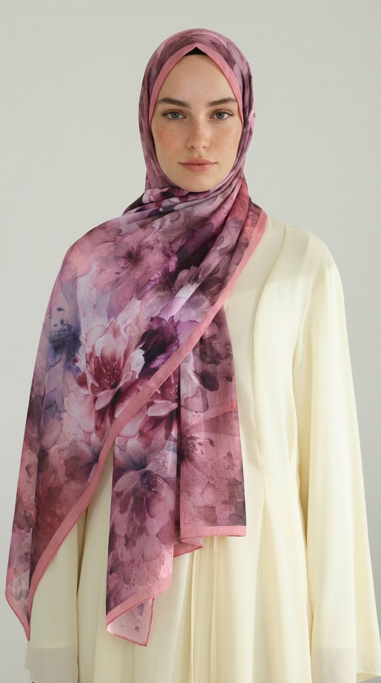 Karaca EşarpCOTTON ŞAL ÇİÇEK DESENLİ COTTON ŞAL -PEMBE