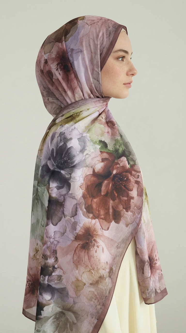 Karaca EşarpCOTTON ŞAL ÇİÇEK DESENLİ COTTON ŞAL - YEŞİL / KAHVERENGİ 