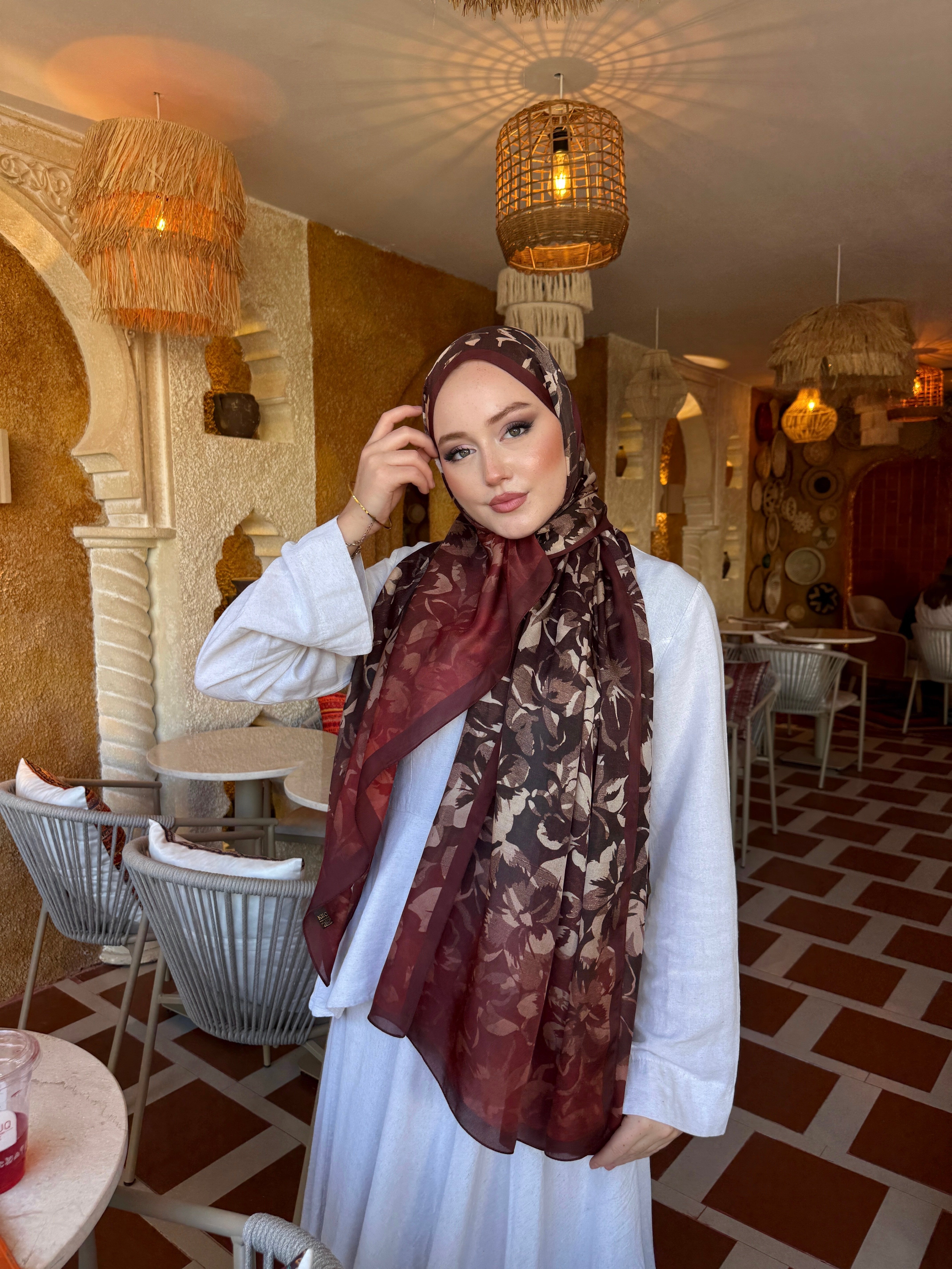 Karaca EşarpVUAL İPEK ŞALELARA VUAL İPEK ŞAL - BORDO 