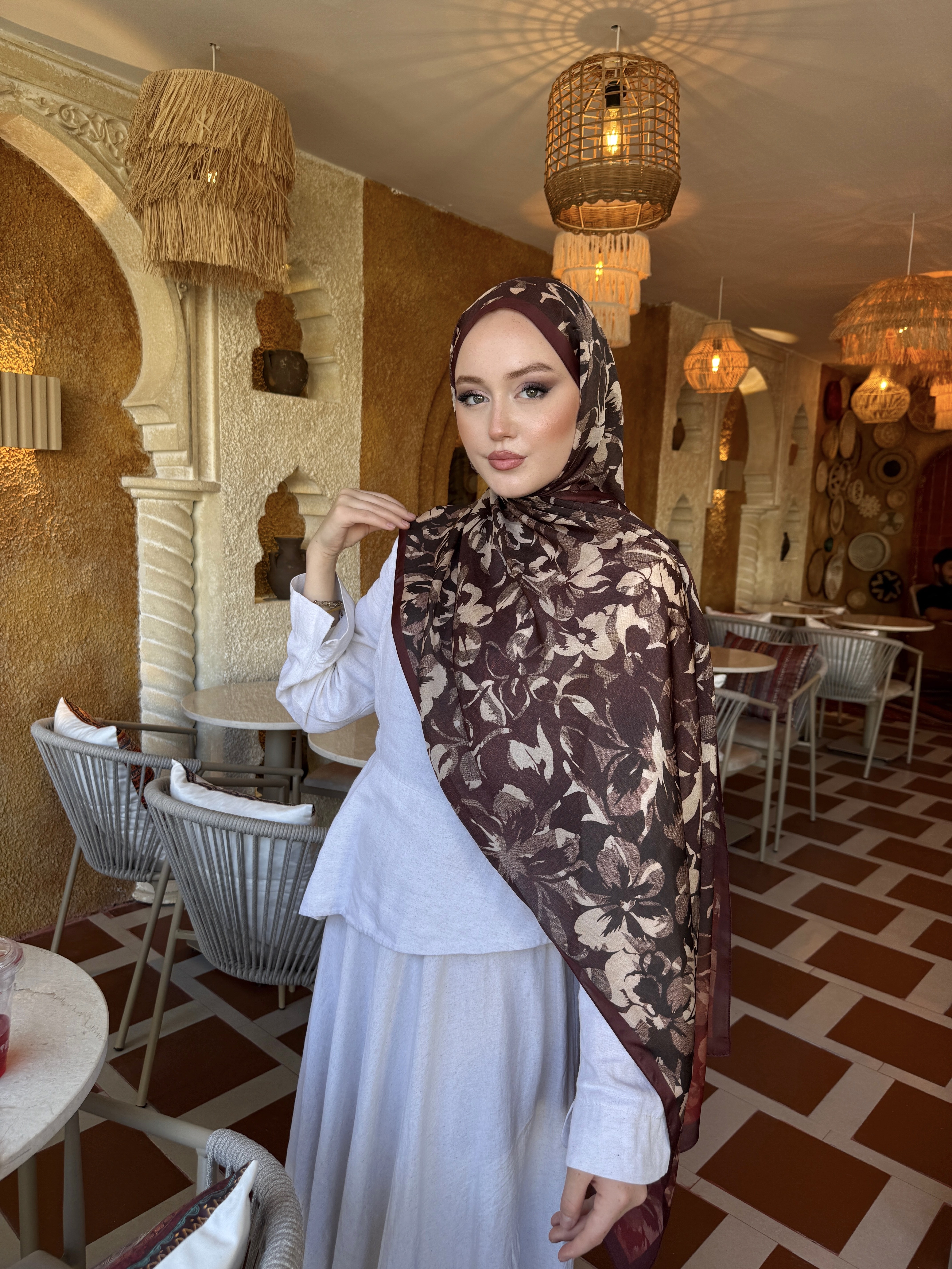 Karaca EşarpVUAL İPEK ŞALELARA VUAL İPEK ŞAL - BORDO 