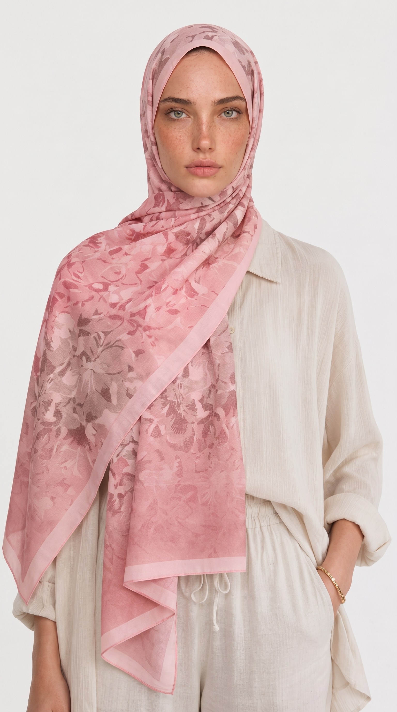 Karaca EşarpVUAL İPEK ŞALELARA VUAL İPEK ŞAL -  PEMBE