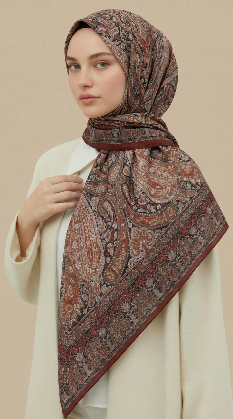 Karaca Eşarp ŞAL EŞARP ETNİK DESEN 120 CM COTTON ŞAL EŞARP - KIRMIZI 