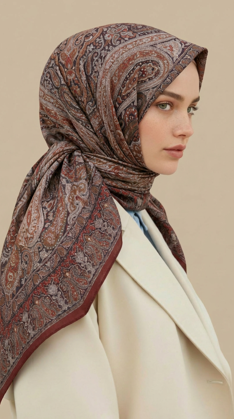 Karaca Eşarp ŞAL EŞARP ETNİK DESEN 120 CM COTTON ŞAL EŞARP - KIRMIZI 