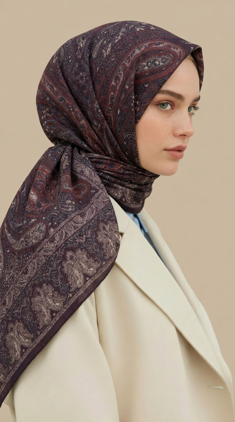 Karaca Eşarp ŞAL EŞARP ETNİK DESEN 120 CM COTTON ŞAL EŞARP - MOR / KIRMIZI