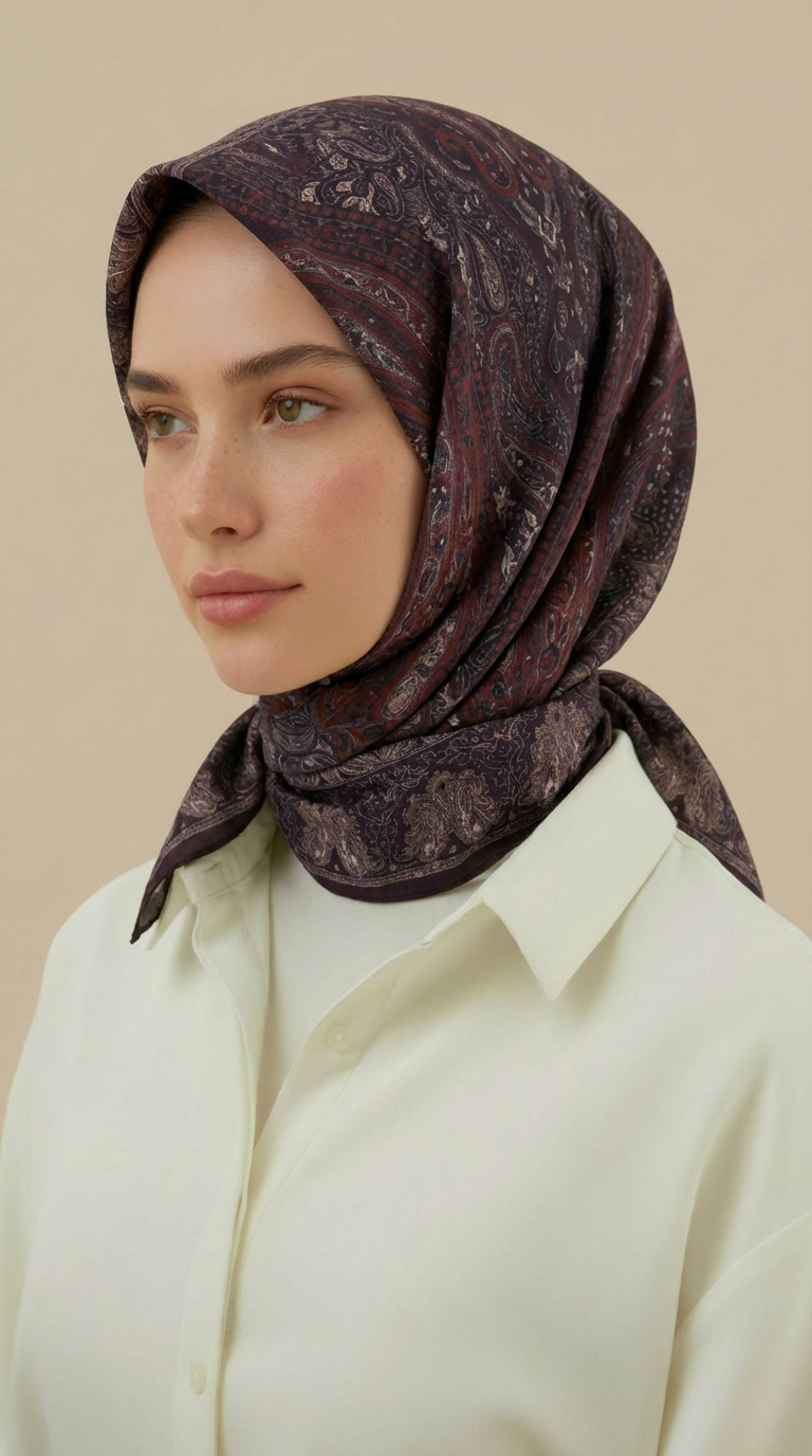 Karaca Eşarp ŞAL EŞARP ETNİK DESEN 120 CM COTTON ŞAL EŞARP - MOR / KIRMIZI