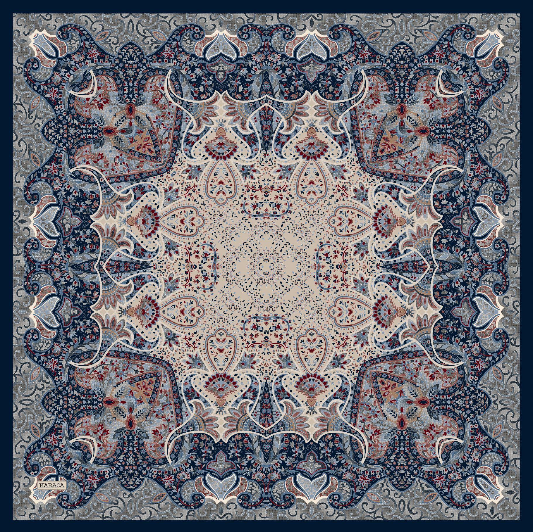 Karaca EşarpKOTON EŞARP ETNİK DESEN COTTON EŞARP - MAVİ 