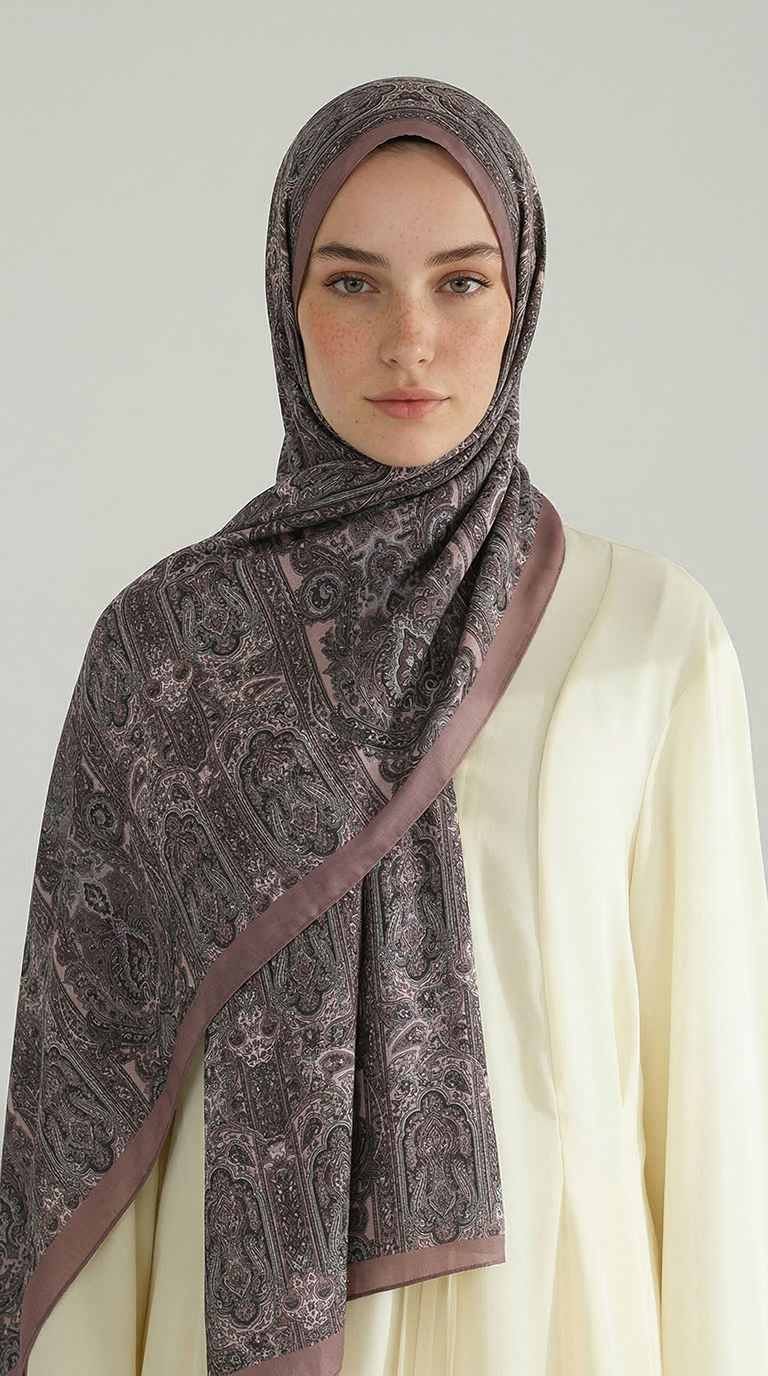 Karaca EşarpCOTTON ŞAL ETNİK DESEN COTTON ŞAL - GRİ / PUDRA