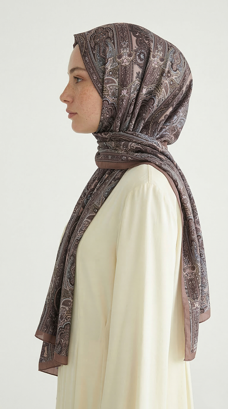 Karaca EşarpCOTTON ŞAL ETNİK DESEN COTTON ŞAL - GRİ / PUDRA