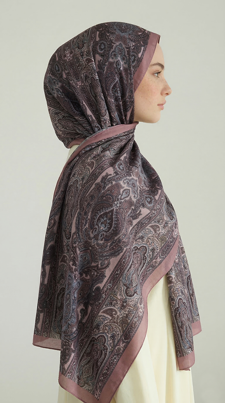 Karaca EşarpCOTTON ŞAL ETNİK DESEN COTTON ŞAL - GRİ / PUDRA