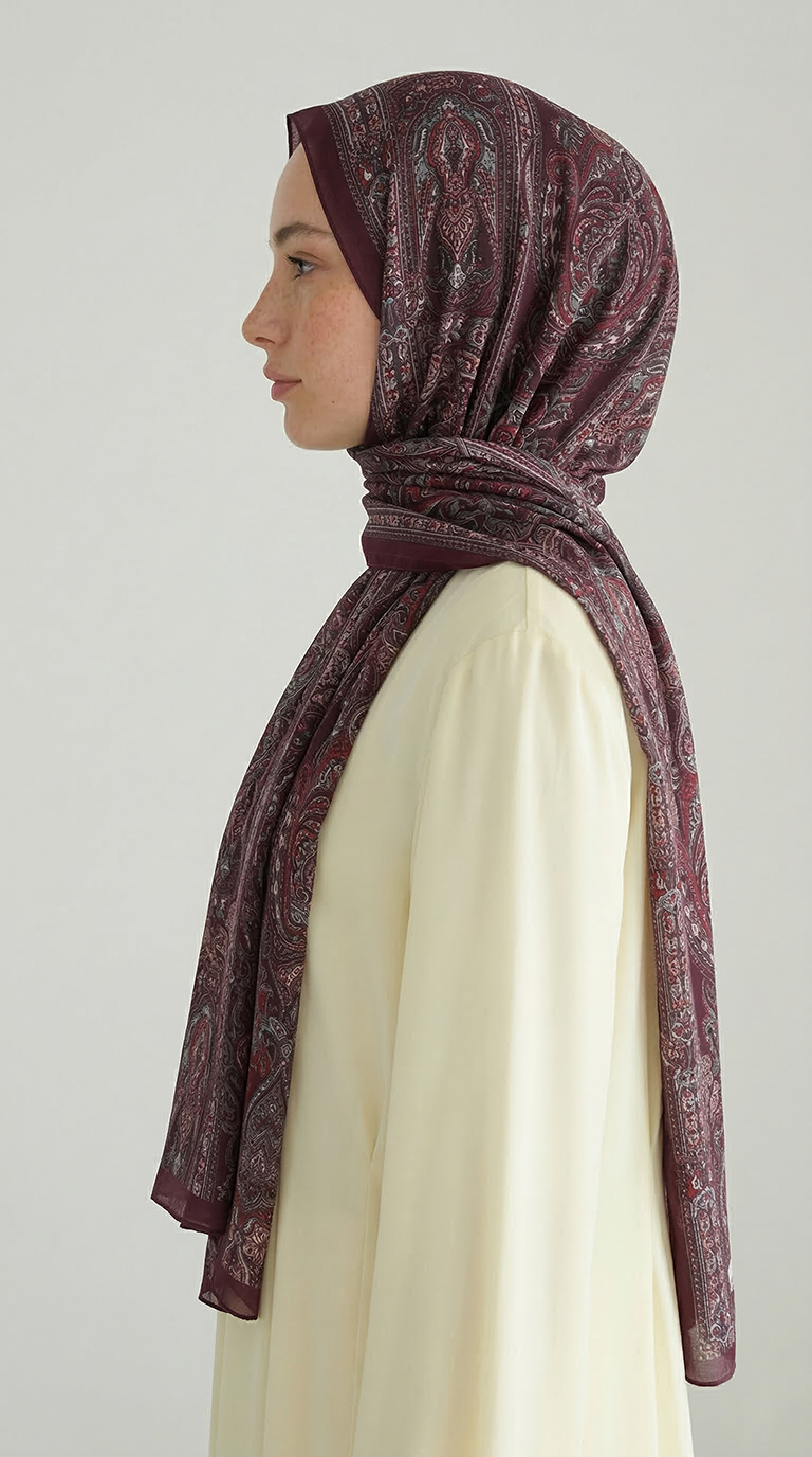Karaca EşarpCOTTON ŞAL ETNİK DESEN COTTON ŞAL - MOR 