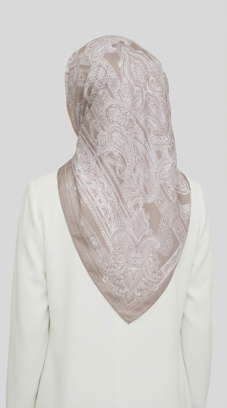 Karaca EşarpRAYON EŞARPETNİK DESEN TWİL POLYESTER EŞARP - EKRU