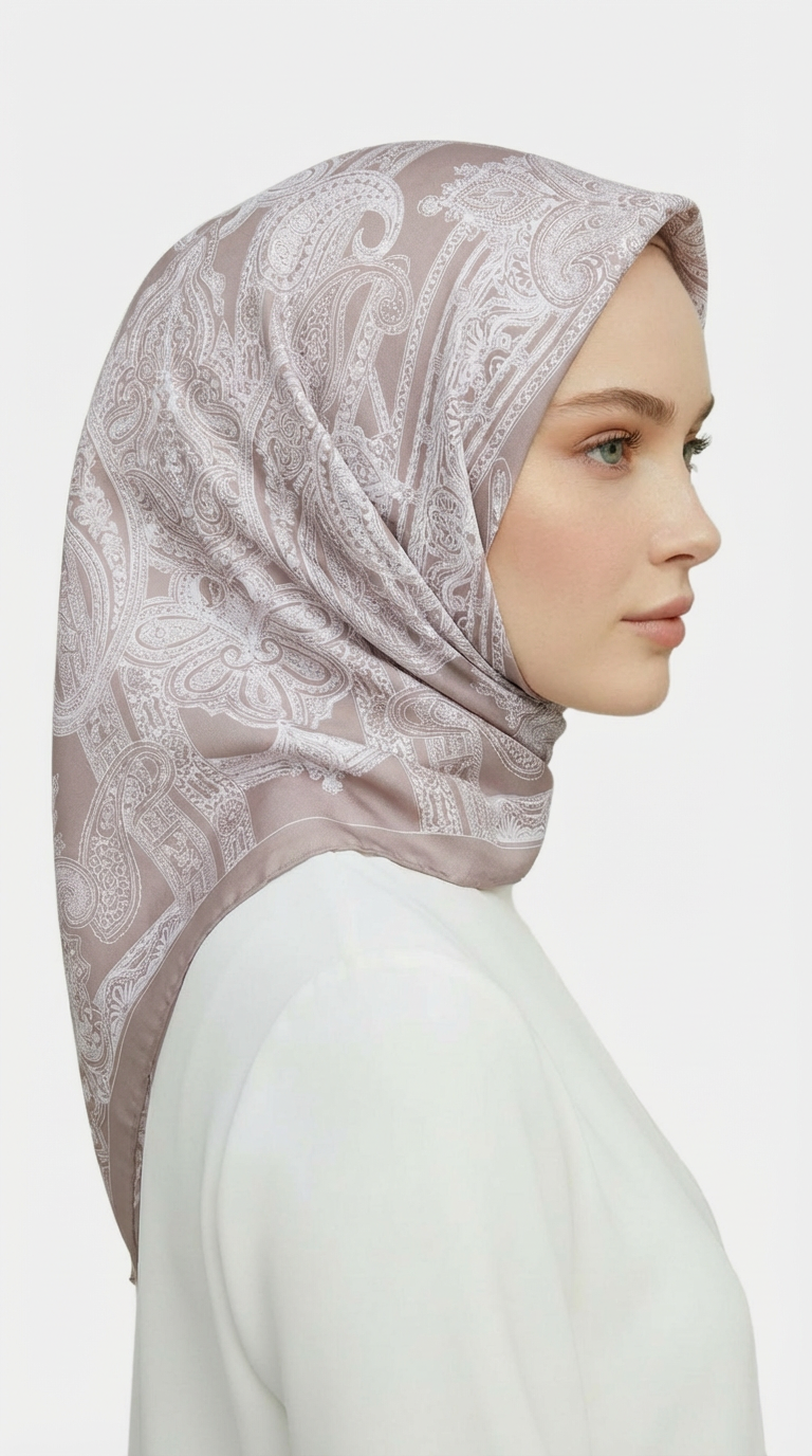 Karaca EşarpRAYON EŞARPETNİK DESEN TWİL POLYESTER EŞARP - EKRU