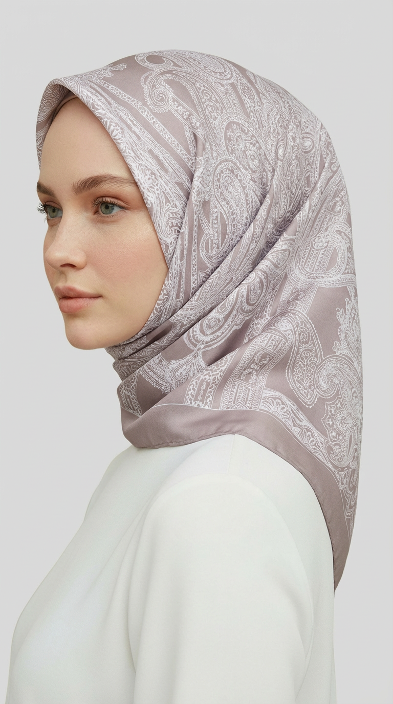 Karaca EşarpRAYON EŞARPETNİK DESEN TWİL POLYESTER EŞARP - EKRU