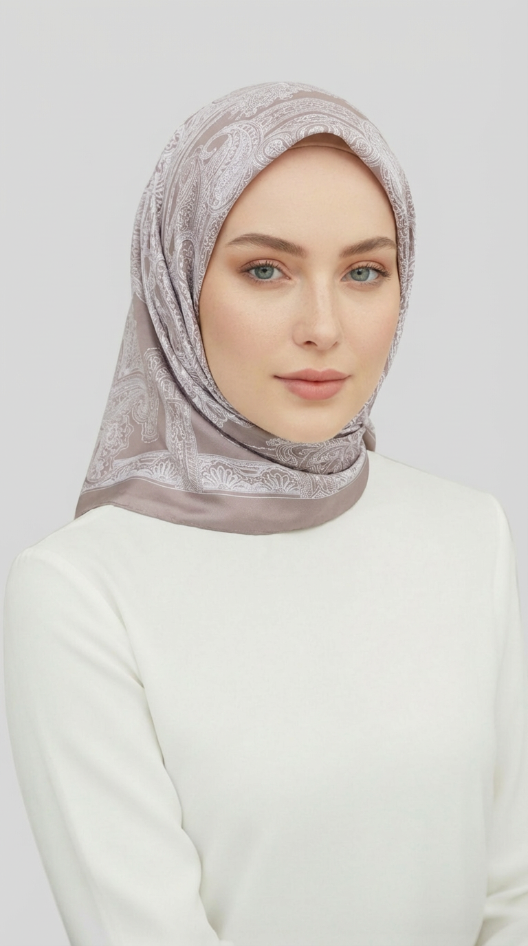 Karaca EşarpRAYON EŞARPETNİK DESEN TWİL POLYESTER EŞARP - EKRU