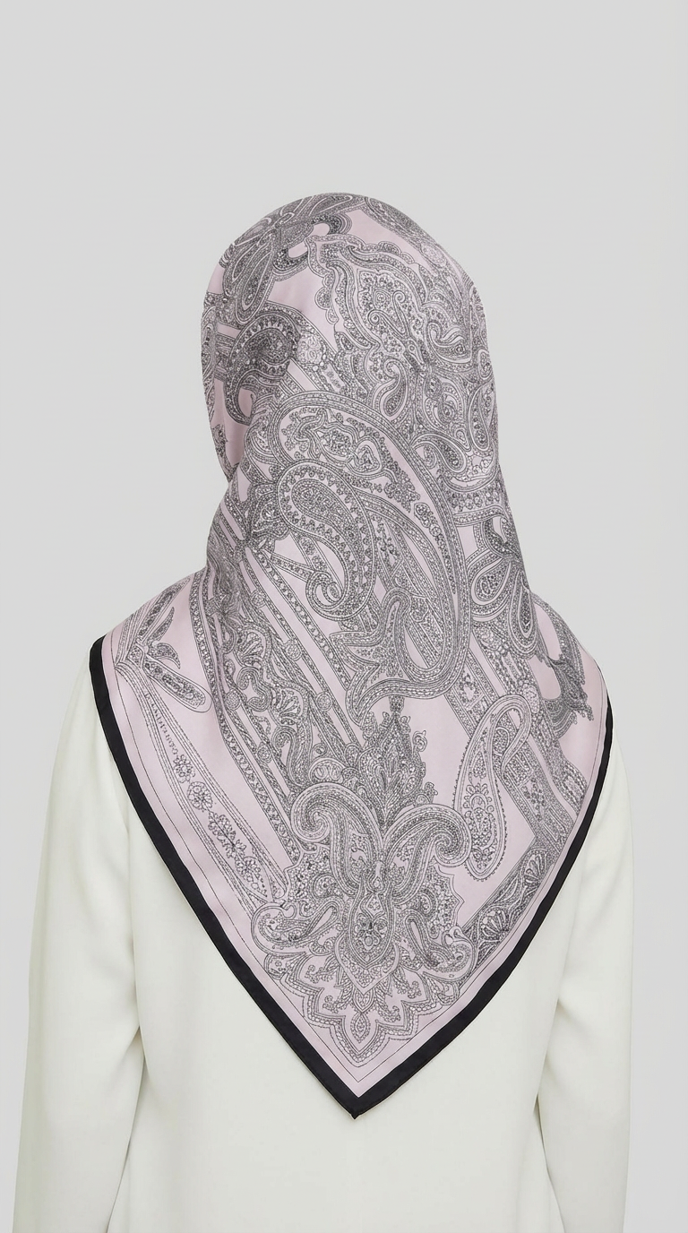 Karaca EşarpRAYON EŞARPETNİK DESEN TWİL POLYESTER EŞARP - GRİ / TOZ PEMBE