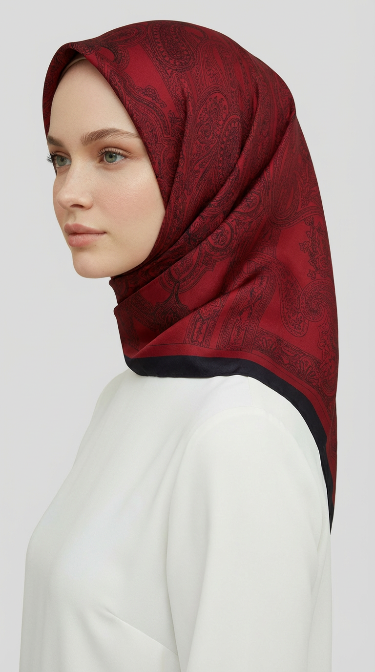 Karaca EşarpRAYON EŞARPETNİK DESEN TWİL POLYESTER EŞARP - KIRMIZI
