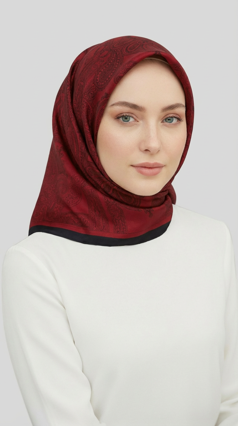 Karaca EşarpRAYON EŞARPETNİK DESEN TWİL POLYESTER EŞARP - KIRMIZI