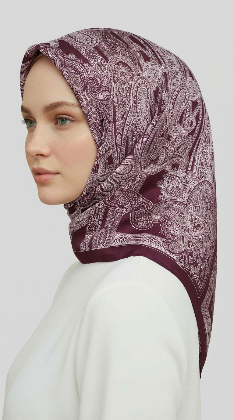 Karaca EşarpRAYON EŞARPETNİK DESEN TWİL POLYESTER EŞARP - MOR