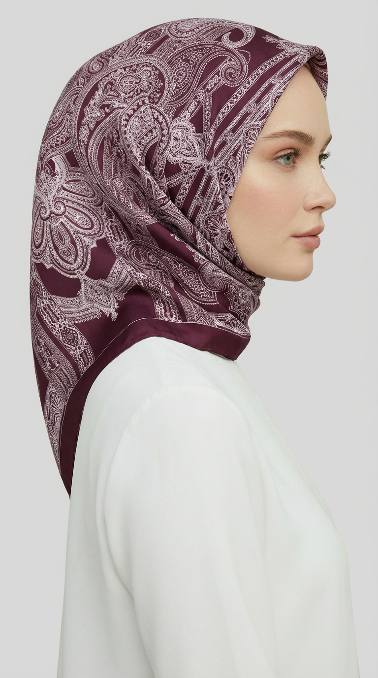 Karaca EşarpRAYON EŞARPETNİK DESEN TWİL POLYESTER EŞARP - MOR