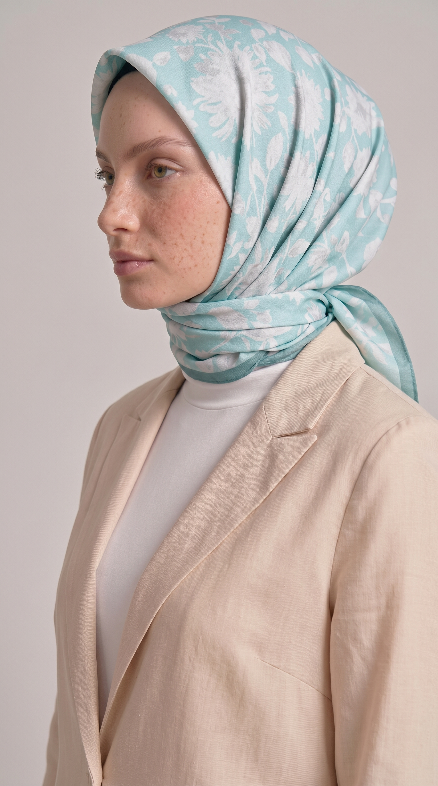 Karaca EşarpKOTON EŞARP FLORA COTTON EŞARP - BUZ MAVİSİ