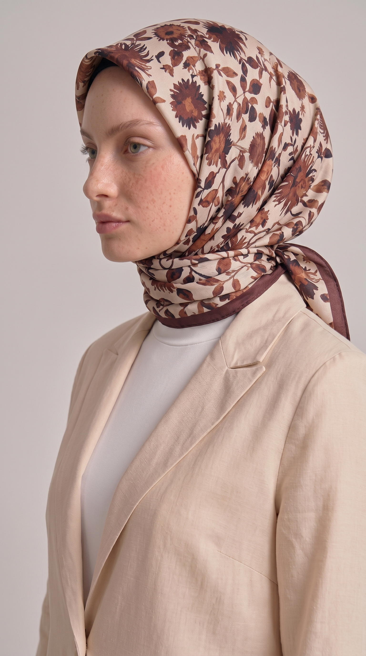 Karaca EşarpKOTON EŞARP FLORA COTTON EŞARP -  KAHVERENGİ 