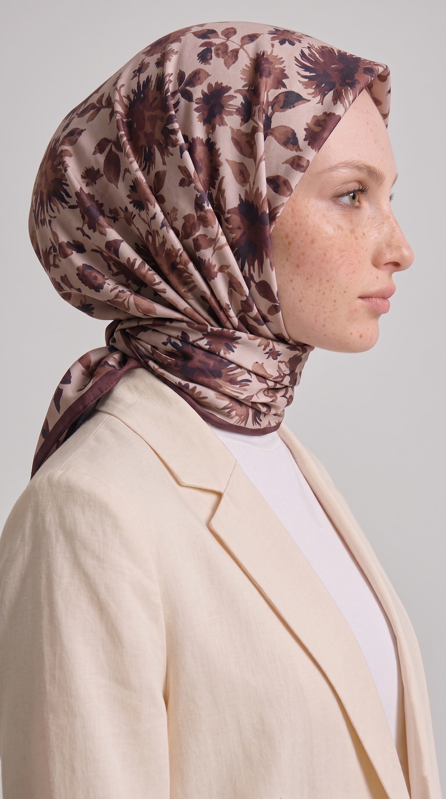Karaca EşarpKOTON EŞARP FLORA COTTON EŞARP -  KAHVERENGİ 