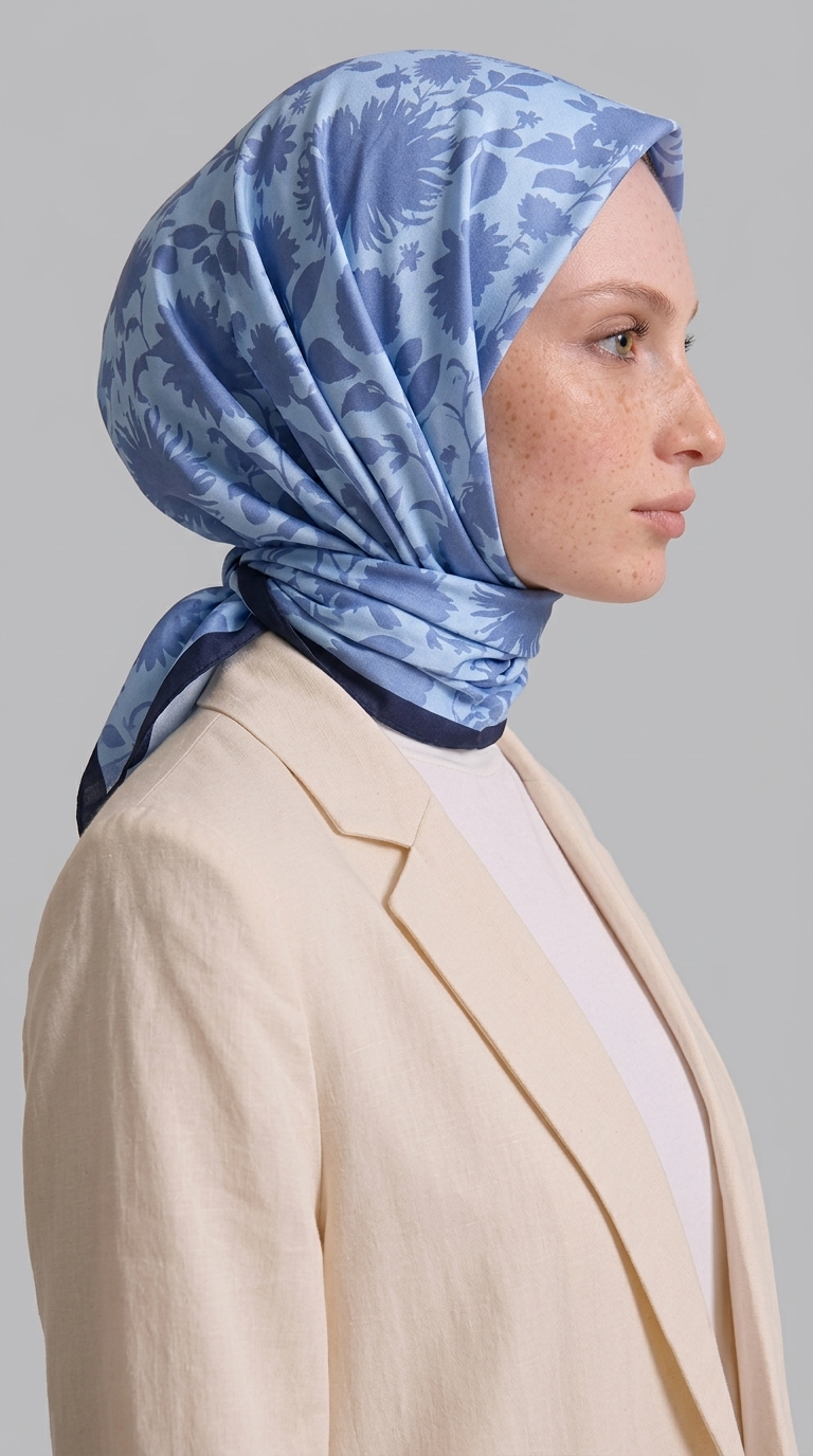 Karaca EşarpKOTON EŞARP FLORA COTTON EŞARP - LACİVERT