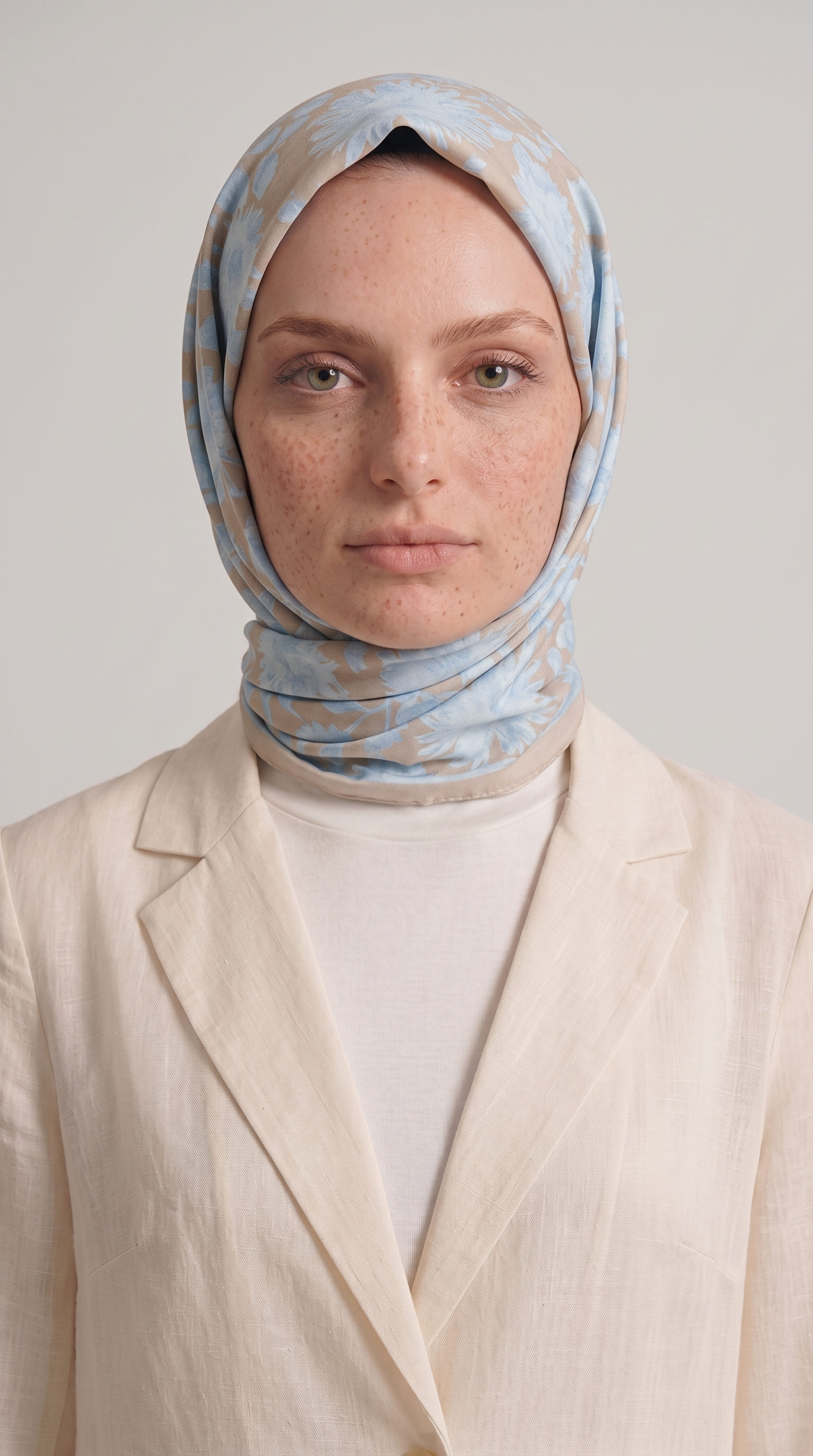 Karaca EşarpKOTON EŞARP FLORA COTTON EŞARP - MAVİ / KREM 