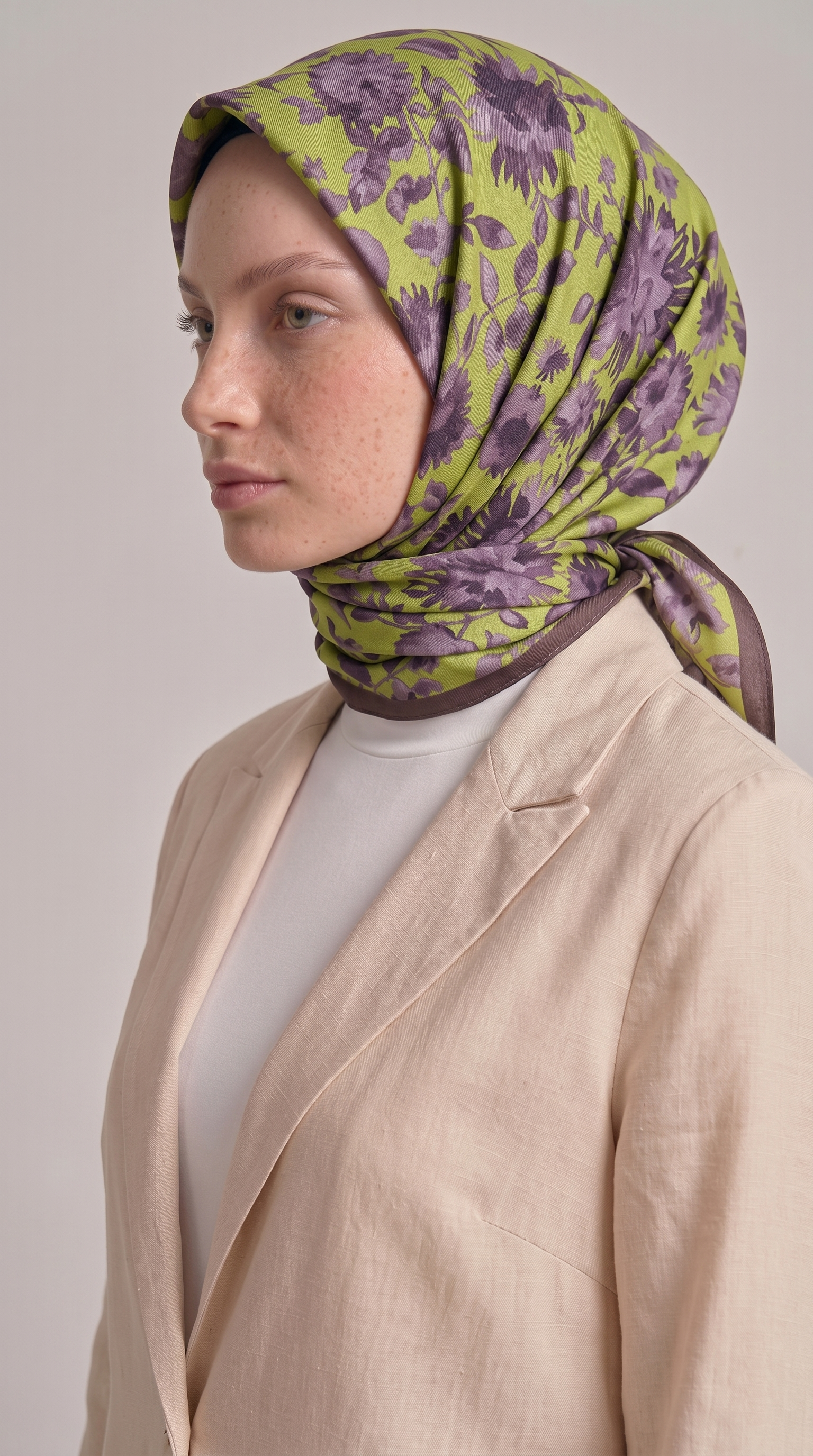 Karaca EşarpKOTON EŞARP FLORA COTTON EŞARP - YEŞİL / KAHVERENGİ