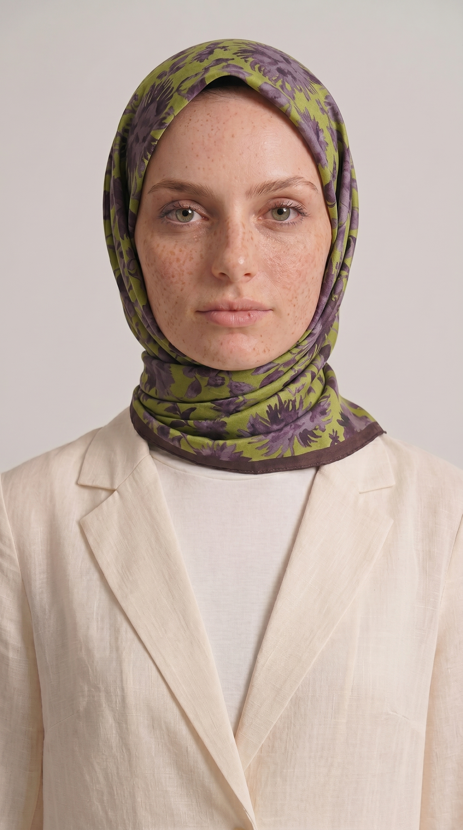Karaca EşarpKOTON EŞARP FLORA COTTON EŞARP - YEŞİL / KAHVERENGİ