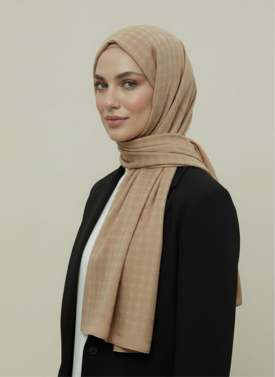 Karaca EşarpMODAL ŞALKARACA DESENLİ MODAL ŞAL - CAMEL