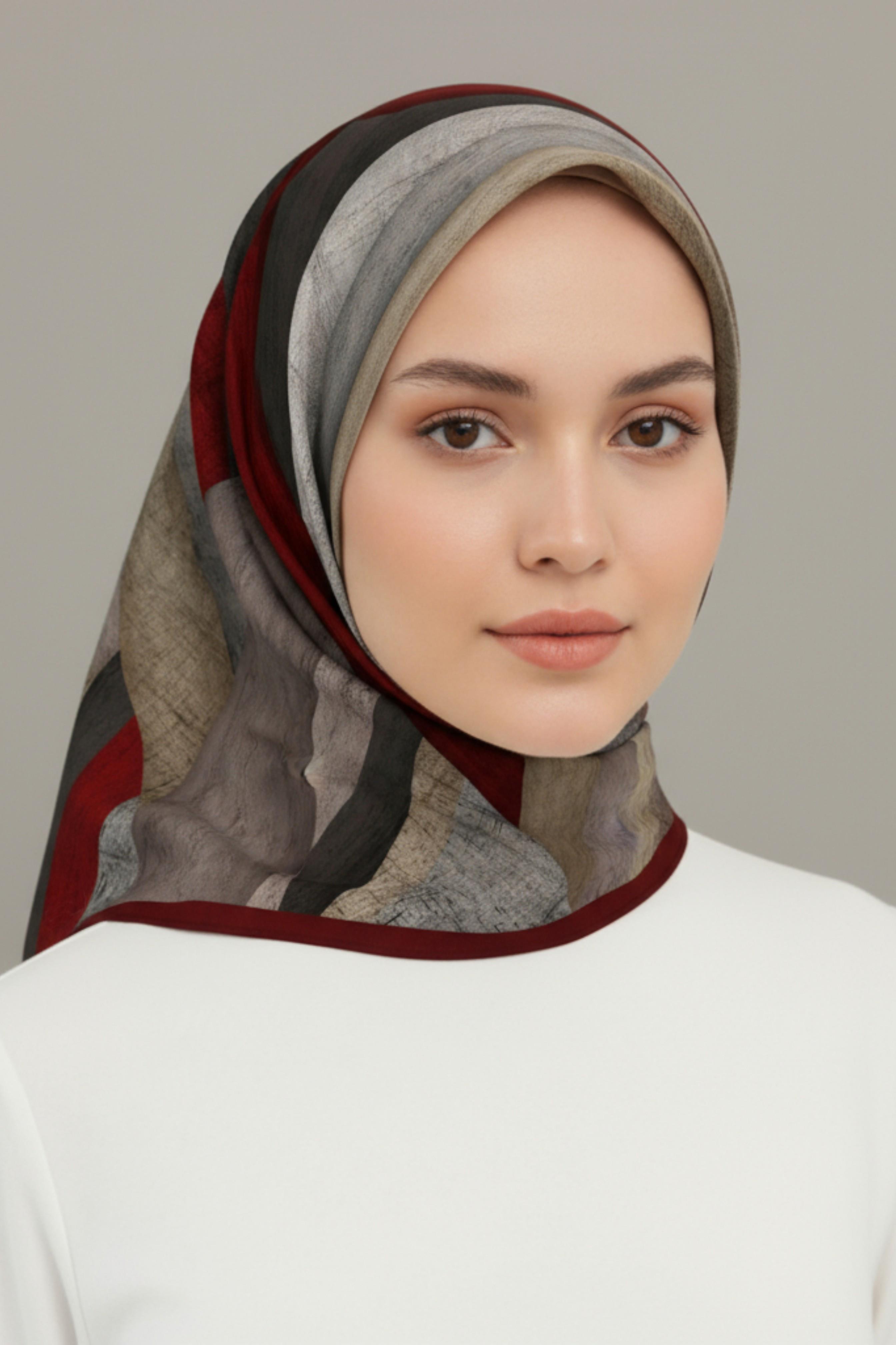 Karaca EşarpRAYON EŞARPKARACA SOYUT DESEN RAYON EŞARP -  BORDO 