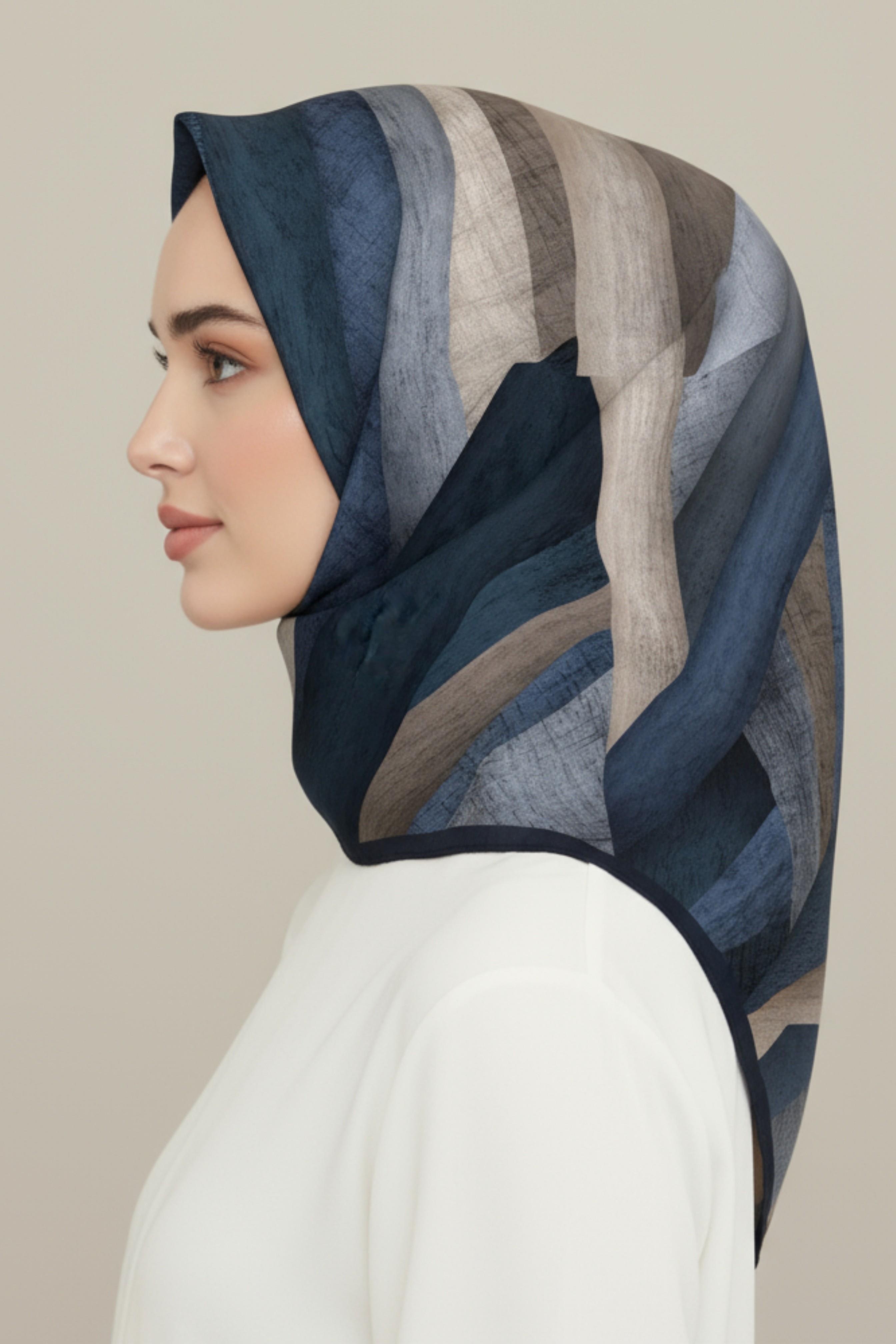 Karaca EşarpRAYON EŞARPKARACASOYUT DESEN RAYON EŞARP - LACİVERT 
