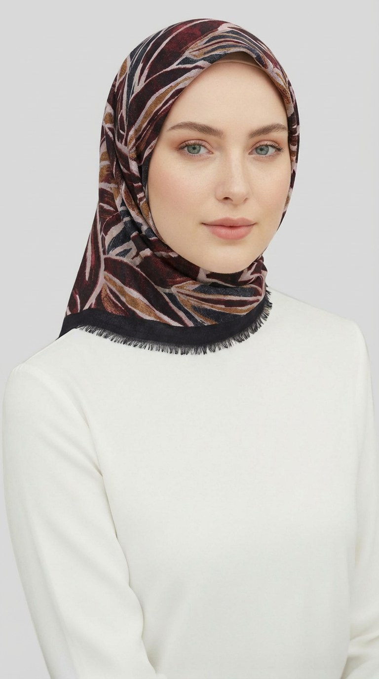 Karaca EşarpYÜN EŞARPKIŞLIK YÜN EŞARP - SİYAH / BORDO