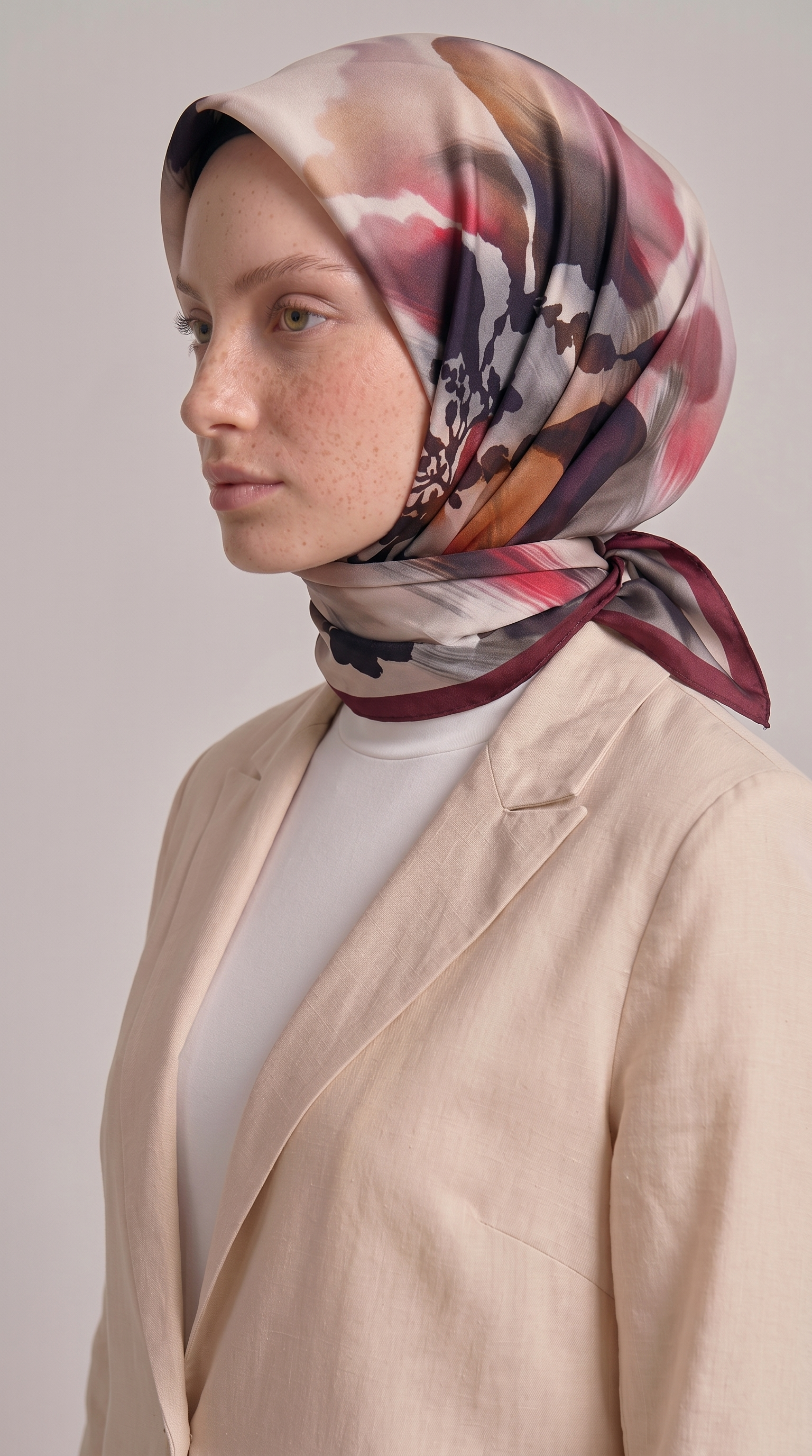 Karaca EşarpRAYON EŞARPLAVİN DESENLİ RAYON EŞARP -  KIRMIZI / GRİ