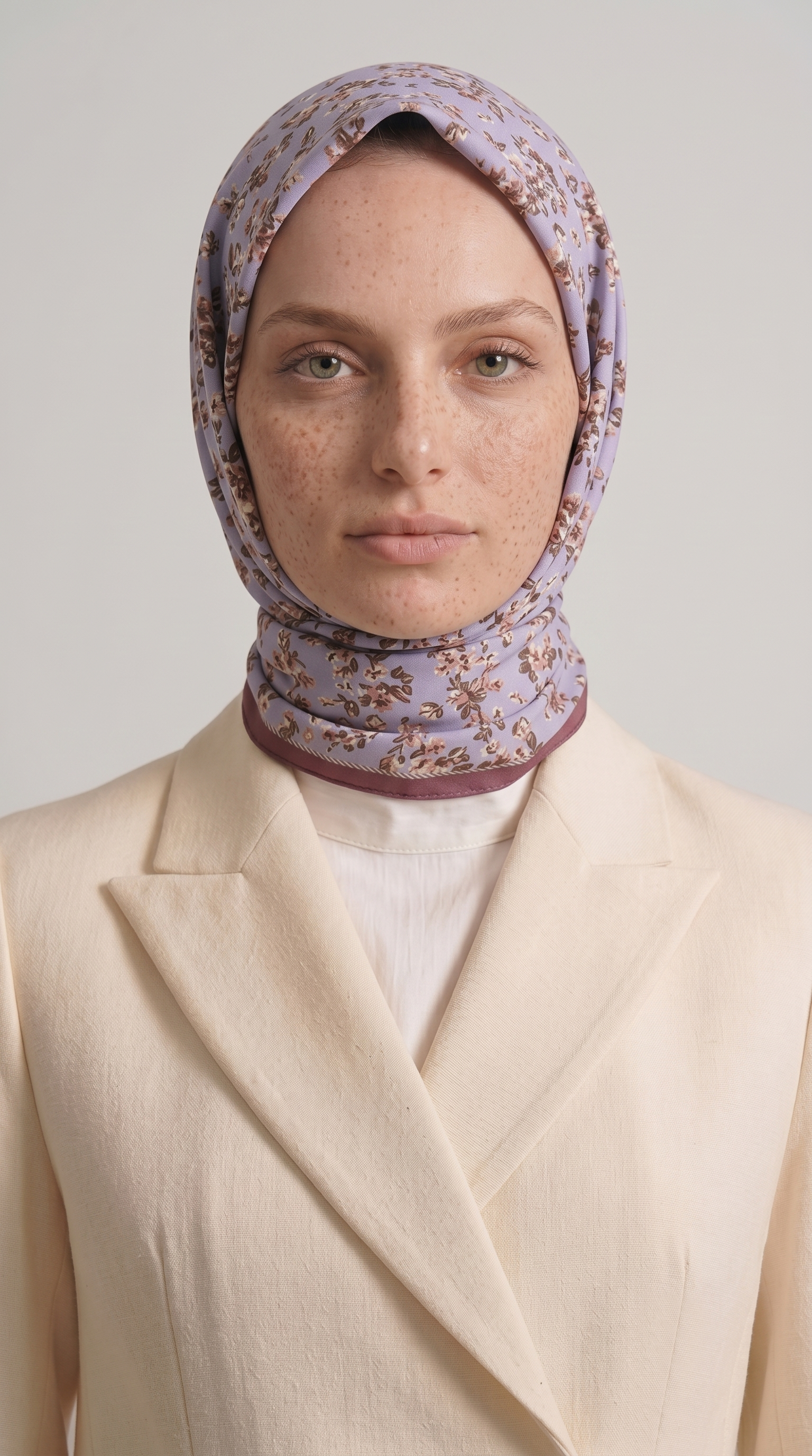 Karaca EşarpRAYON EŞARPLİLYA DESENLİ ÇİÇEK DESENLİ İPEK ŞİFON EŞARP - LİLA / GÜL KURUSU