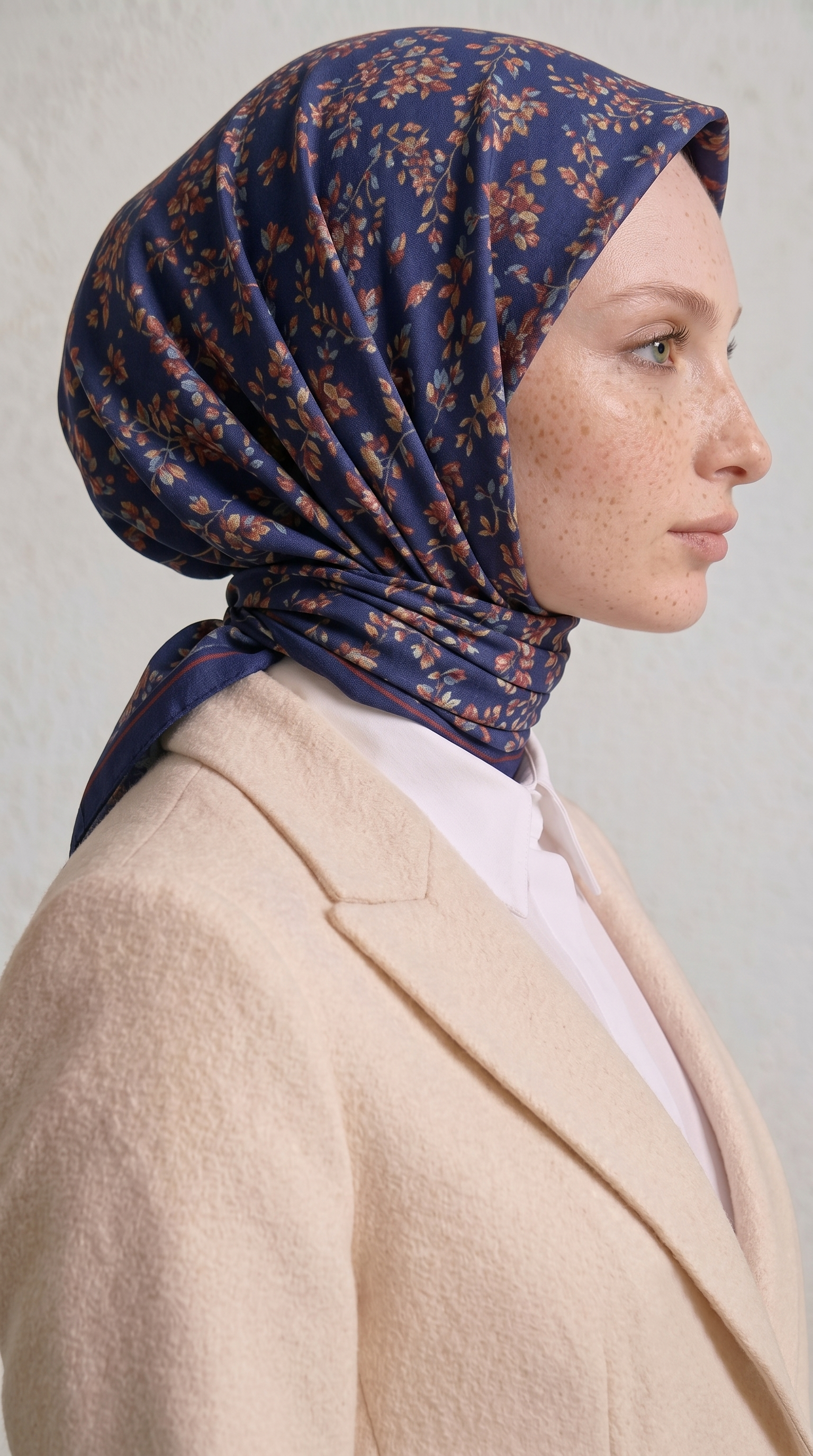 Karaca EşarpRAYON EŞARPLİLYA DESENLİ ÇİÇEK DESENLİ İPEK ŞİFON EŞARP - LACİVERT