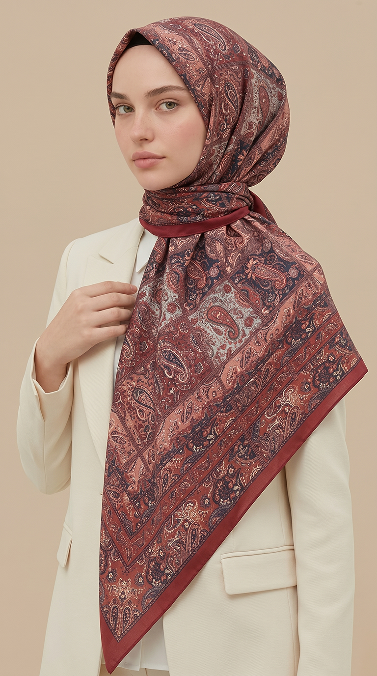 Karaca Eşarp ŞAL EŞARP MAVERA 120* 120 CM COTTON EŞARP - KIRMIZI