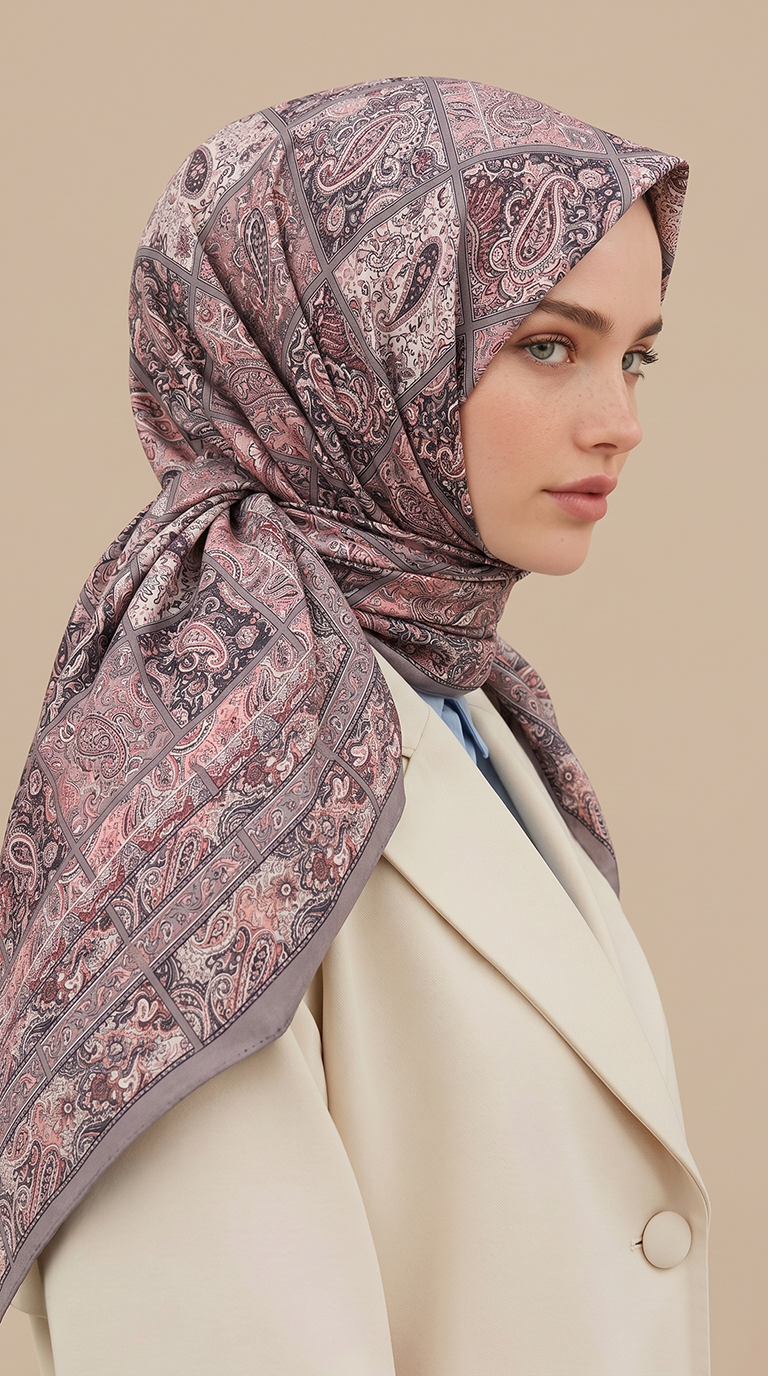 Karaca Eşarp ŞAL EŞARP MAVERA 120* 120 CM COTTON EŞARP - LİLA 