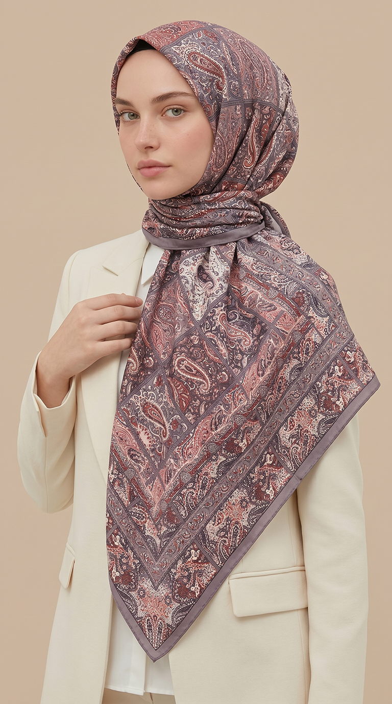 Karaca Eşarp ŞAL EŞARP MAVERA 120* 120 CM COTTON EŞARP - LİLA 