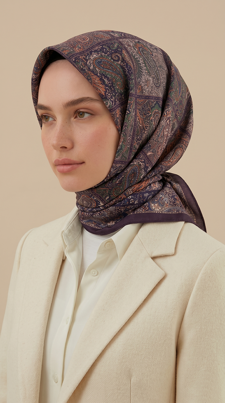 Karaca Eşarp ŞAL EŞARP MAVERA 120* 120 CM COTTON EŞARP - MOR