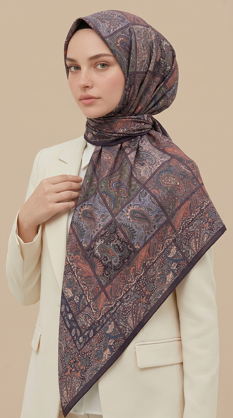 Karaca Eşarp ŞAL EŞARP MAVERA 120* 120 CM COTTON EŞARP - MOR