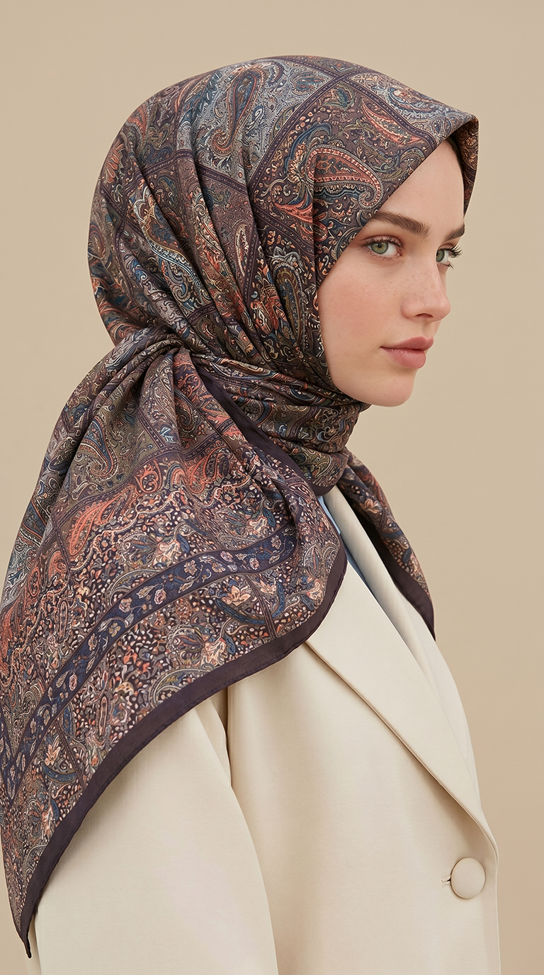 Karaca Eşarp ŞAL EŞARP MAVERA 120* 120 CM COTTON EŞARP - MOR
