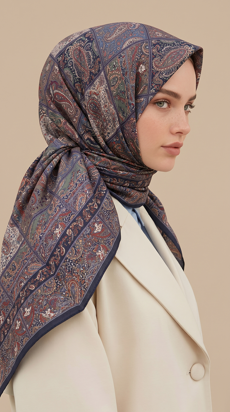 Karaca Eşarp ŞAL EŞARP MAVERA 120* 120 CM COTTON EŞARP - SİYAH / KAHVERENGİ