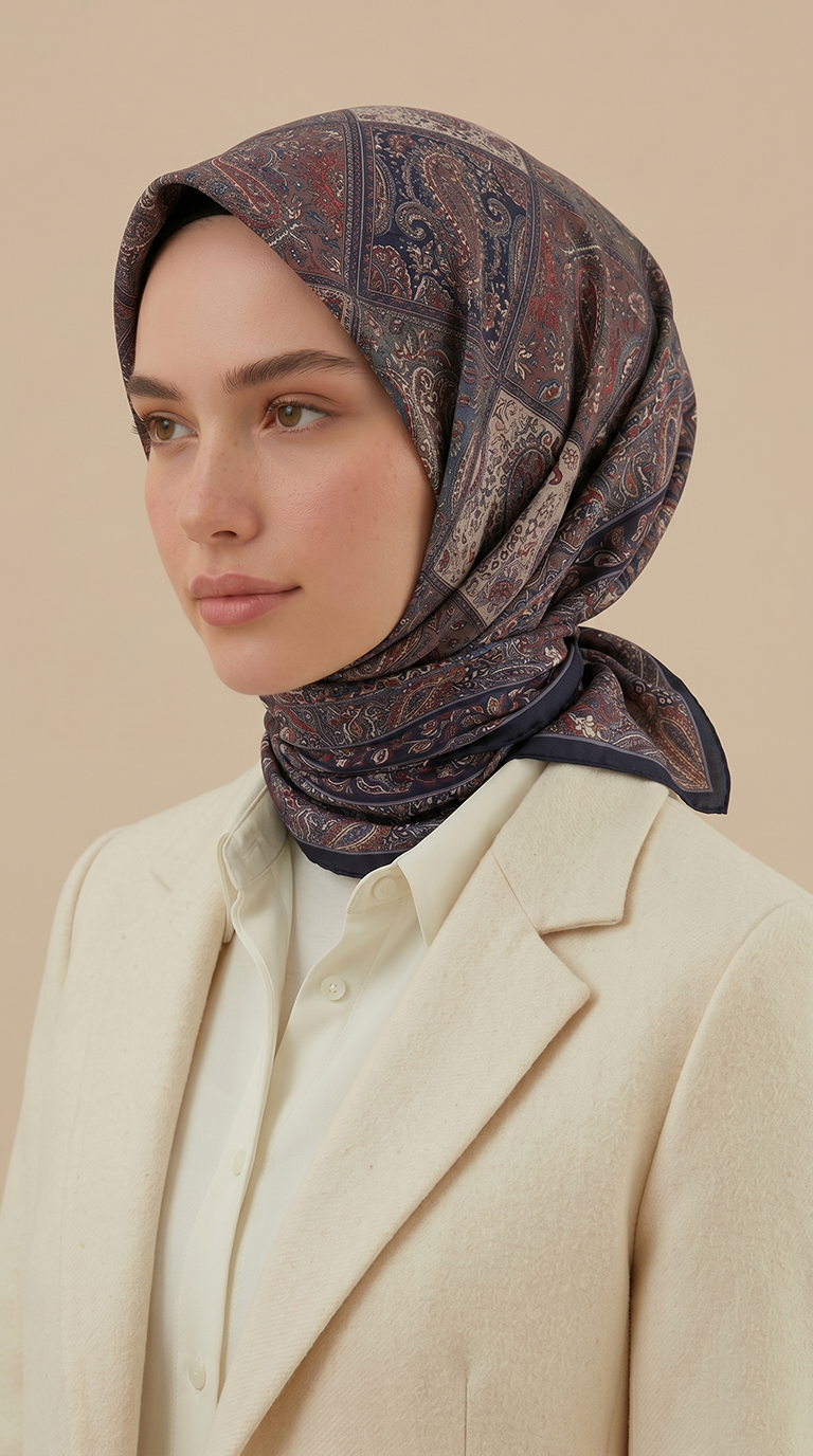 Karaca Eşarp ŞAL EŞARP MAVERA 120* 120 CM COTTON EŞARP - SİYAH / KAHVERENGİ