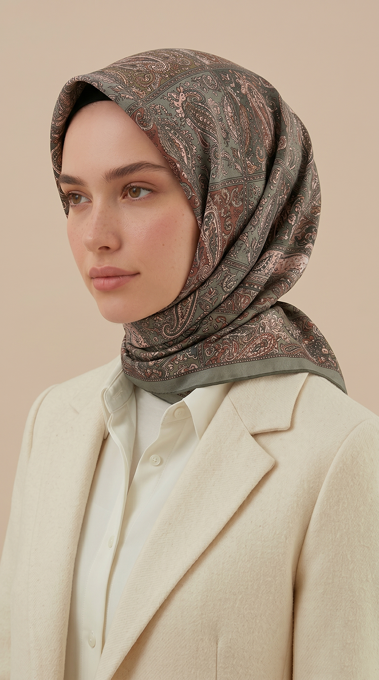 Karaca Eşarp ŞAL EŞARP MAVERA 120* 120 CM COTTON EŞARP - YEŞİL